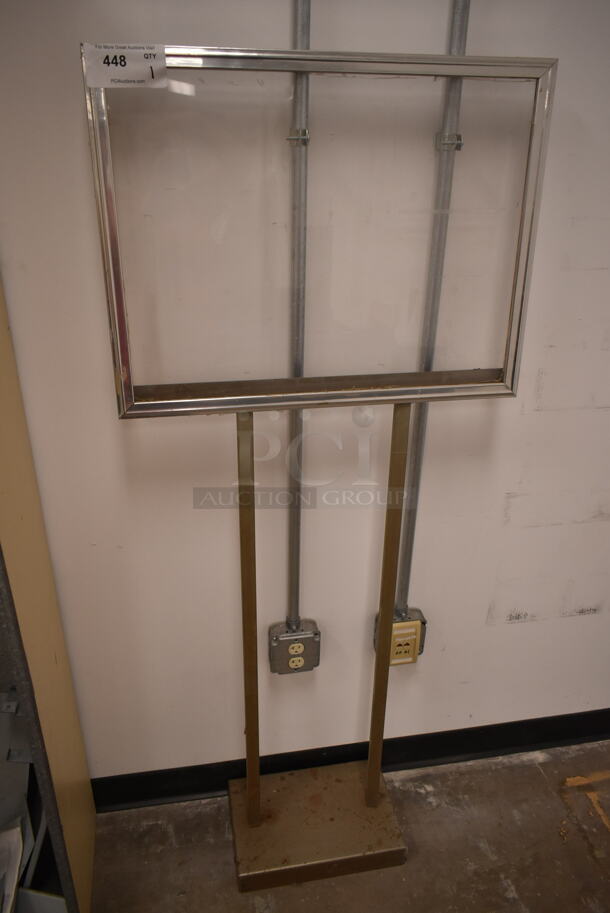 Chrome Finish Sign Stand. (front room) - Image 1 of 2