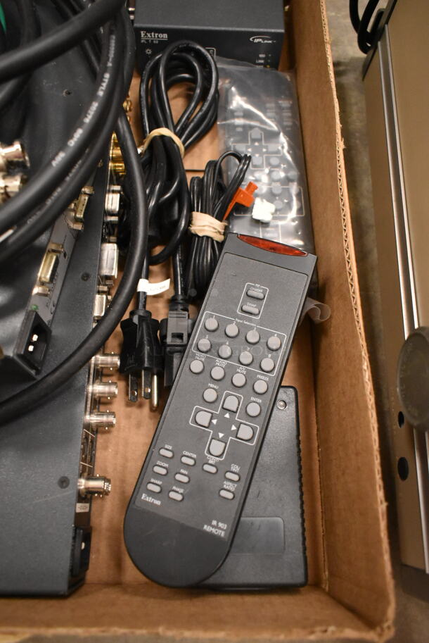 ALL ONE MONEY! Lot of Extron IN1508 Scaling Presentation Switcher, Extron VGA Distribution Amplifier, Extrop IPL T S2 and Cables. (front room) - Image 3 of 12