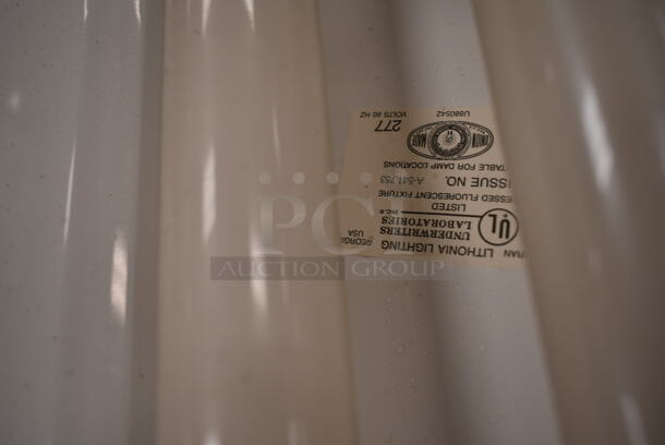 10 White Metal Ceiling Mount Fluorescent Light Fixtures. 10 Times Your Bid! (front room) - Image 8 of 9