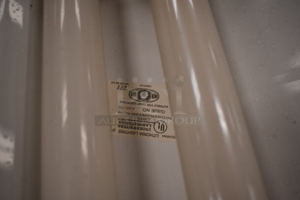 10 White Metal Ceiling Mount Fluorescent Light Fixtures. 10 Times Your Bid! (front room) - Image 9 of 9