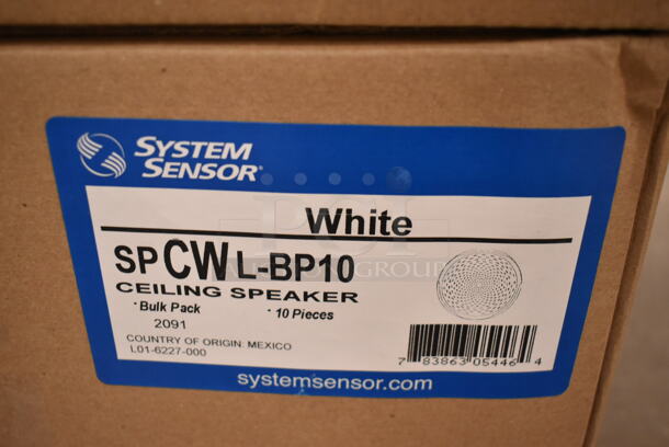 Box of 10 System Sensor SPCWL-BP10 White Round Ceiling Speakers. (front room) - Image 6 of 6