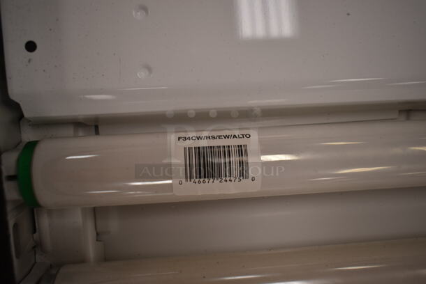 10 White Metal Ceiling Mount Fluorescent Light Fixtures. 10 Times Your Bid! (front room) - Image 3 of 6