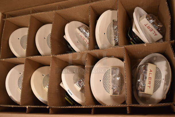 Box of 10 System Sensor SPSCRL-BP10 White Round Ceiling Speaker Strobe. (front room) - Image 2 of 9