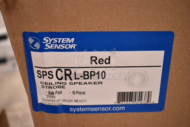Box of 10 System Sensor SPSCRL-BP10 White Round Ceiling Speaker Strobe. (front room) - Image 6 of 9