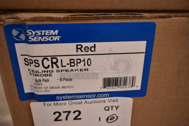 Box of 10 System Sensor SPSCRL-BP10 White Round Ceiling Speaker Strobe. (front room) - Image 7 of 9