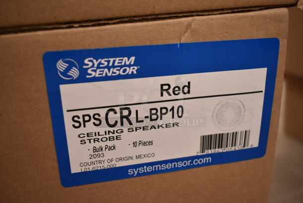 Box of 10 System Sensor SPSCRL-BP10 White Round Ceiling Speaker Strobe. (front room) - Image 8 of 9