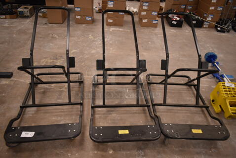 3 Steelcase 490D Black Metal Dolly Stands on Commercial Casters. 3 Times Your Bid! (front room)