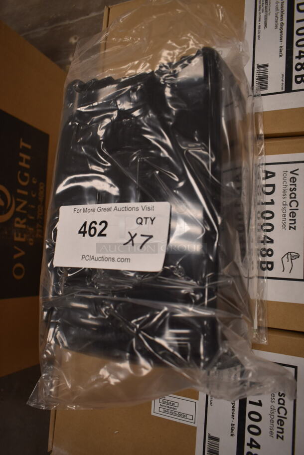 ALL ONE MONEY! Lot of 7 VersaClenz AD10048B Black Poly Wall Mount Soap Dispensers. (front room) - Image 3 of 4