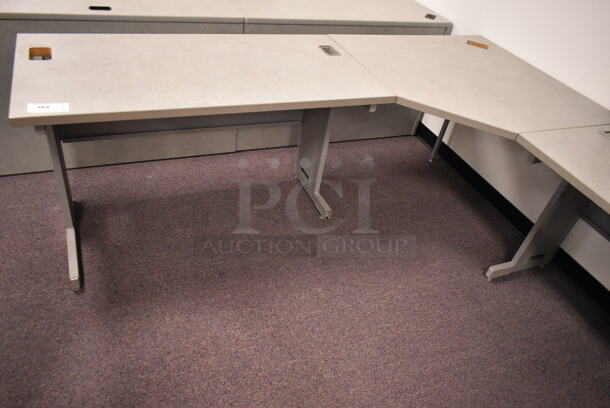 Gray L Shaped Desk. BUYER MUST REMOVE: Bring Tools and Manpower Needed To Remove This Item. (back room) - Image 3 of 6