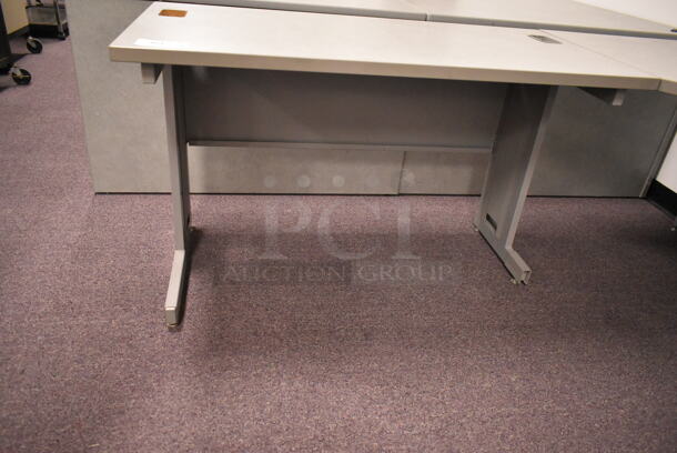 Gray L Shaped Desk. BUYER MUST REMOVE: Bring Tools and Manpower Needed To Remove This Item. (back room) - Image 4 of 6