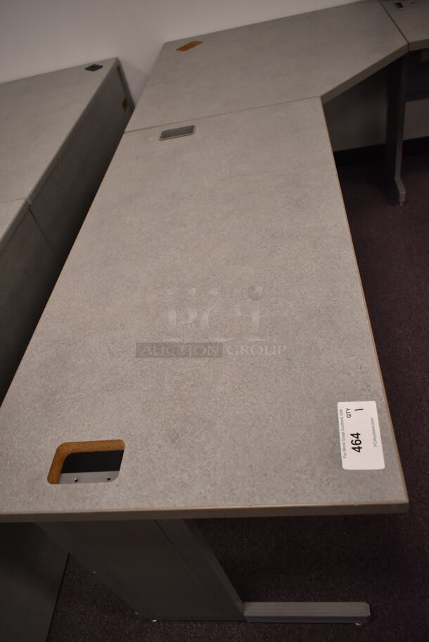 Gray L Shaped Desk. BUYER MUST REMOVE: Bring Tools and Manpower Needed To Remove This Item. (back room) - Image 5 of 6