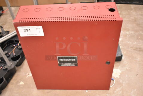 Honeywell HPFF8 Red Metal Fire Alarm Panel. (front room)