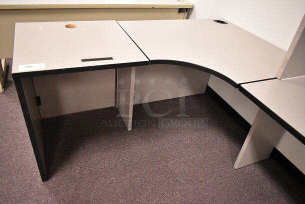 Gray U Shaped Desk w/ Overhead Cabinet. BUYER MUST REMOVE: Bring Tools and Manpower Needed To Remove This Item. (back room) - Image 6 of 6
