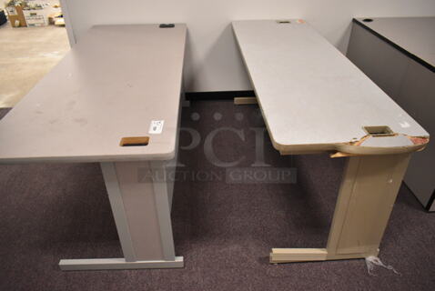 2 Gray Desks. 2 Times Your Bid! (back room)