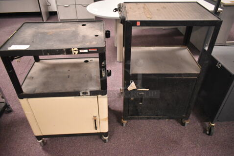 2 Projector Carts on Commercial Casters. Including 24x18x38.5. 2 Times Your Bid! (back room)