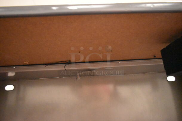 Wood Pattern Desk on Casters. (back room) - Image 3 of 4