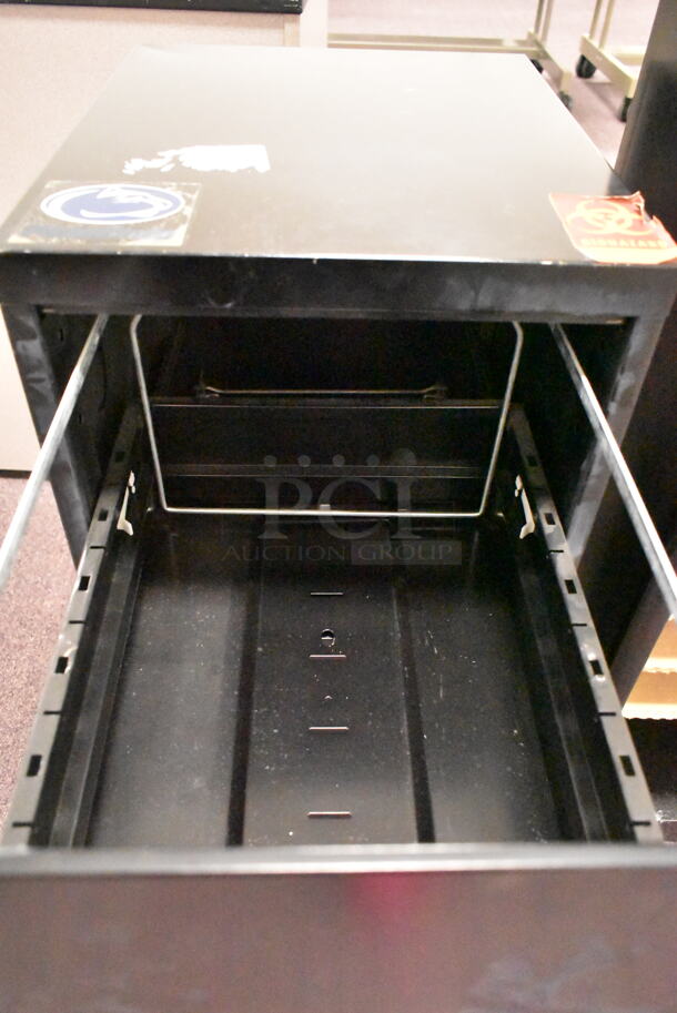 2 Items; Black Metal 2 Drawer Filing Cabinet and Filer. 2 Times Your Bid! (back room) - Image 5 of 6