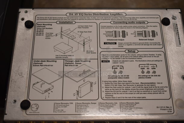 5 Extron Video / Audio Distribution Amplifier. 5 Times Your Bid! (front room) - Image 4 of 5