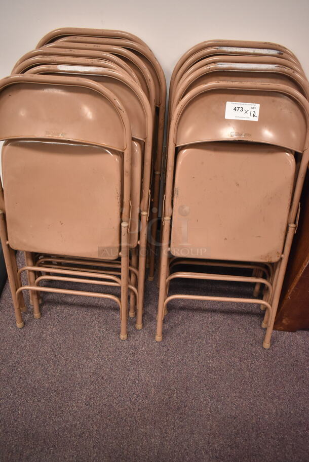 12 Metal Folding Chairs. 12 Times Your Bid! (front room) - Image 2 of 5