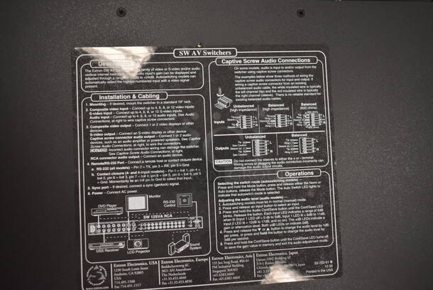 2 Units; Samson SErvo-170 Studio Amplifier and Extron SW AV Series Video Audio Switcher. 2 Times Your Bid! (front room) - Image 5 of 6
