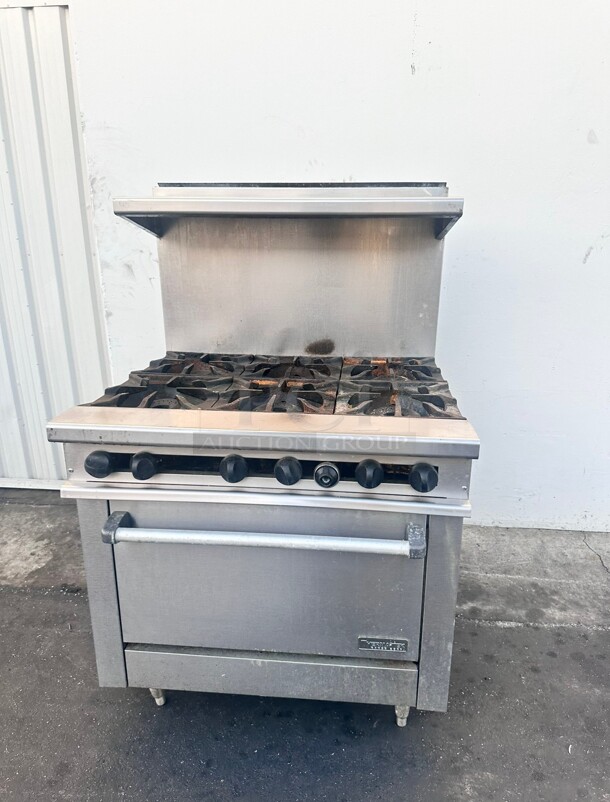 Commercial 36 inch  6 Burner With Oven Gas Range Working - Image 3 of 4