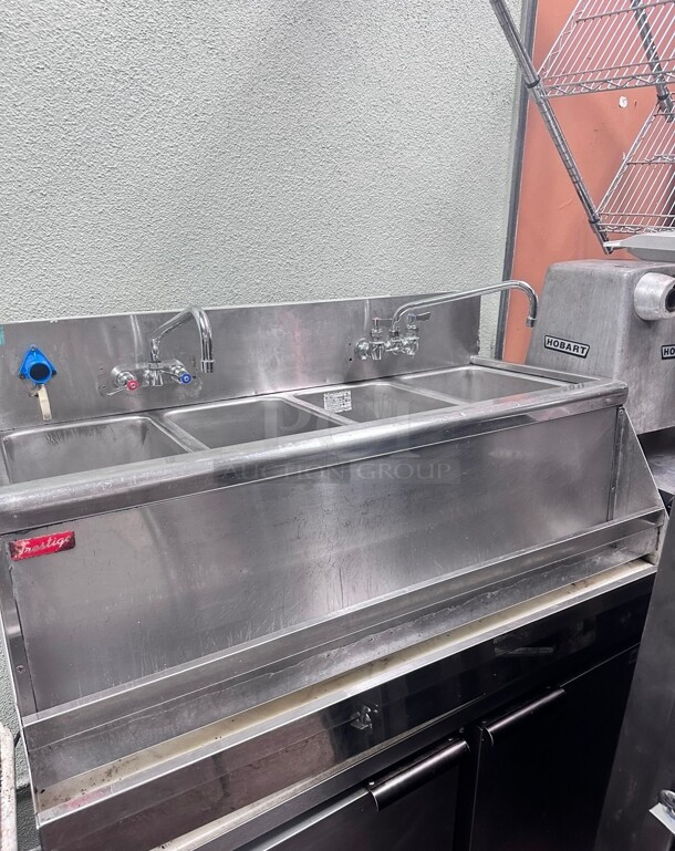 Commercial 48 inch Stainless Steel Three Compartment Bar Sink  - Image 4 of 4