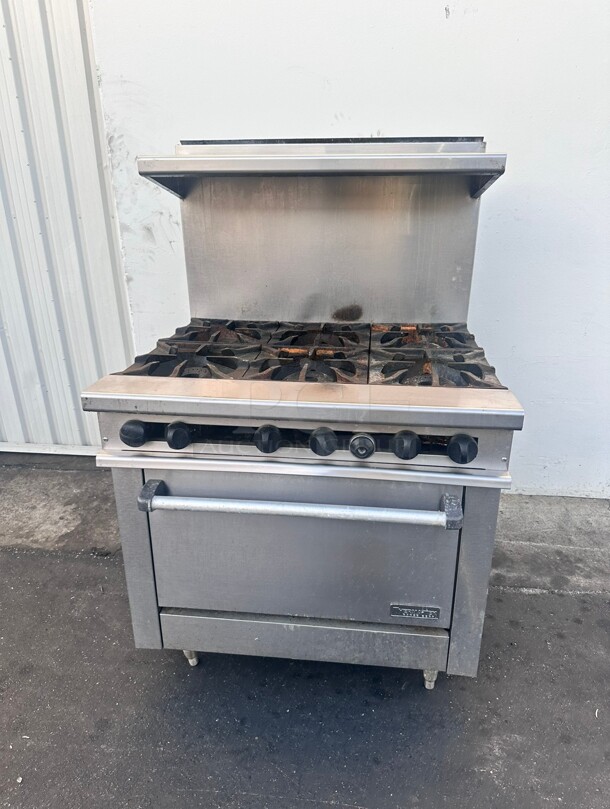 Commercial 36 inch  6 Burner With Oven Gas Range Working - Image 4 of 4