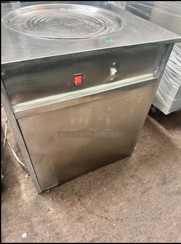 Poly Science Commercial Rolled Ice Cream Machine, 1800W Stir-Fried Ice Roll Machine 115 Volt Working - Image 5 of 9