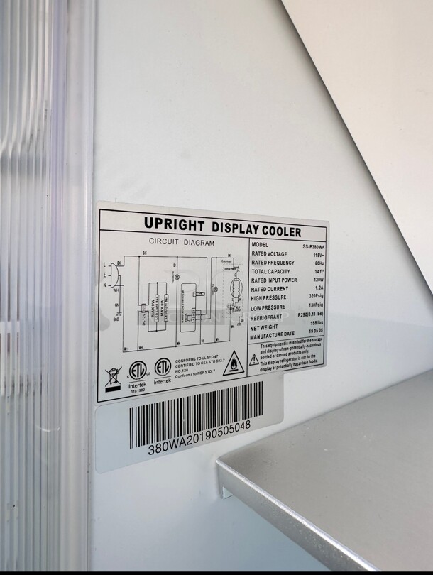 Late Model Atosa P380WA 22 cu ft Single Glass Section Refrigerated Merchandiser 115 Volt Working - Image 7 of 11