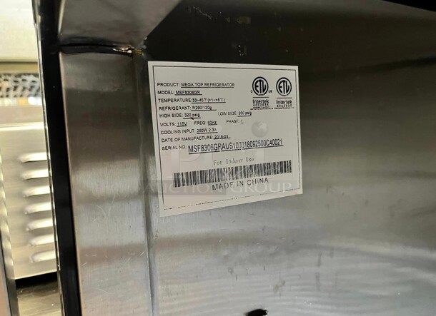 Late Model Atosa MSF8306GR 48 inch Sandwich/Salad Mega Top Refrigerator Two-section 115 Volt Working - Image 4 of 6