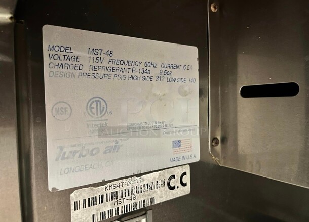Late Model Turbo Air MST-48 48 inch Sandwich/Salad Prep Table w/ Refrigerated Base, 115v Working - Image 3 of 5