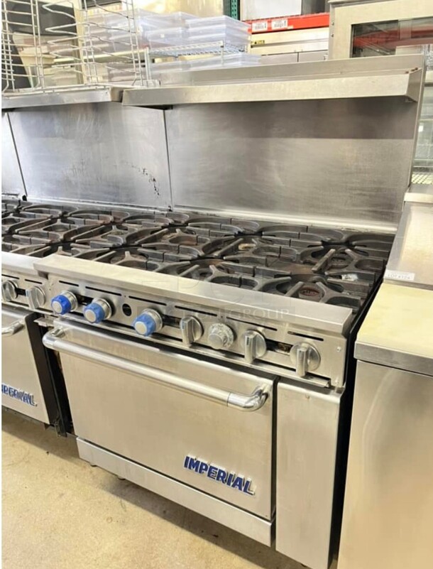 Fully Working Imperial IR-6 36 inch 6 Burner Gas Range w/ Standard Oven - Image 2 of 5