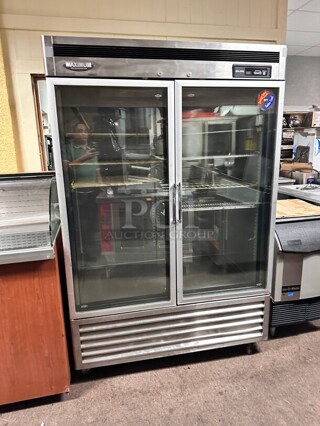 Excellent Condition Turbo Air MSR-49G-2 Two Glass Door Reach In Refrigerator 49 Cu. Ft. 115 Volt Working