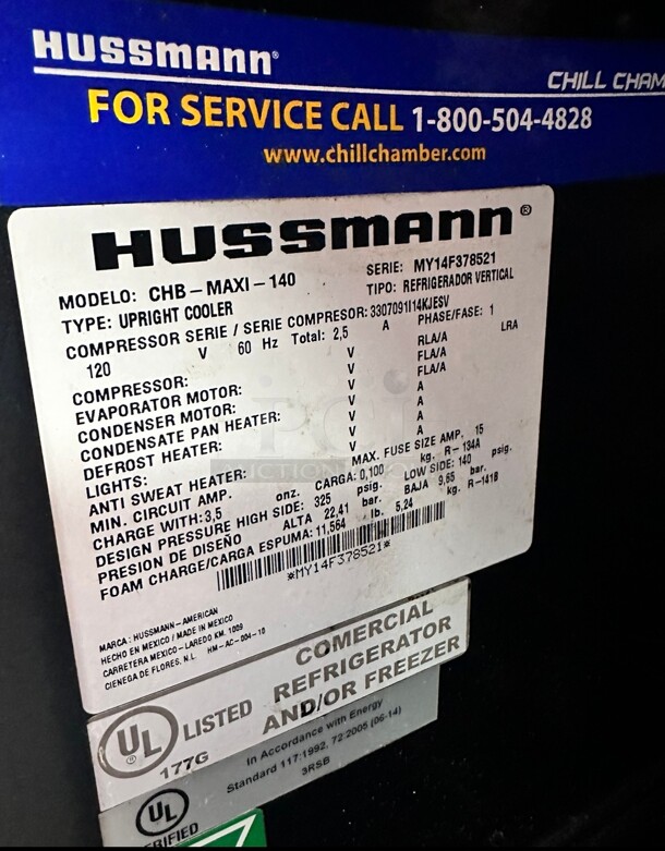 Nice Hussmann Upright Counter Top Glass  Cooler 115 Volt Working - Image 5 of 6