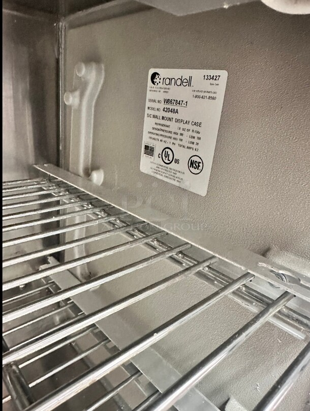 Excellent Condition Randell Refrigerated Counter Top Glass Display 115 Volt Working - Image 7 of 8