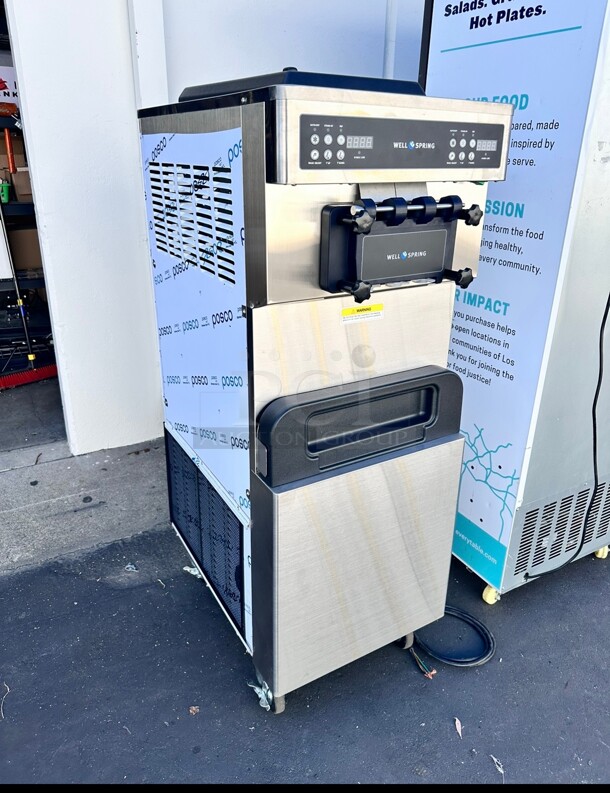 New In Sealed Box! Well Spring WIGG-100 Three Flavor Ice Cream Maker Soft Serve 220 Volt 1 Phase - Image 3 of 10