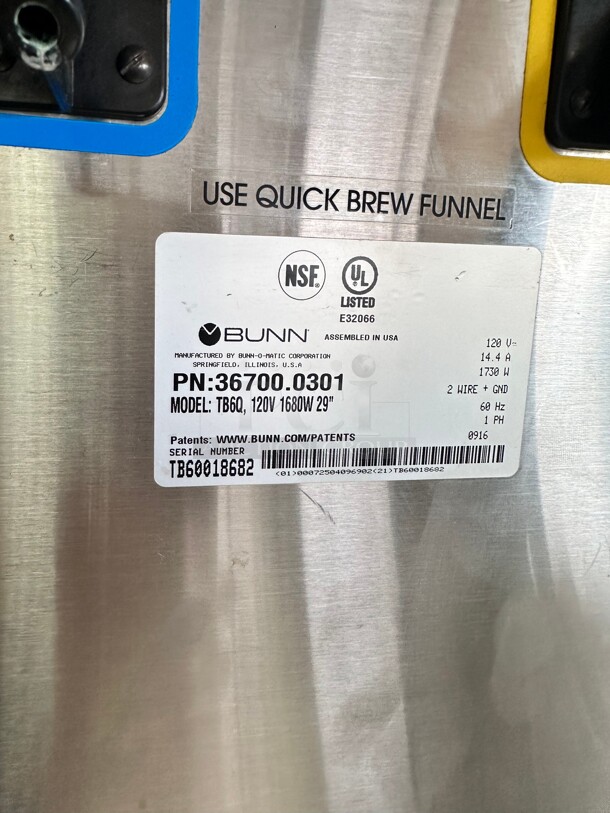 Excellent Condition Bunn 36700.0301 TB6Q Quick Brew Twin 3 Gallon Iced Tea Brewer - 120V Working - Image 7 of 8
