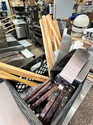 One Lot of Wood Separators and Silverware 