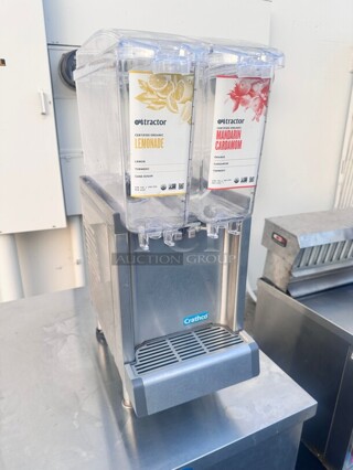 Excellent Condition Crathco CS-2E-16 Refrigerated Drink Dispenser w/ (2) 2 2/5 gal Bowls, Pre Mix, 120v Working