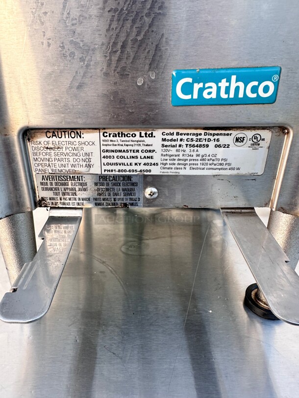 Excellent Condition Crathco CS-2E-16 Refrigerated Drink Dispenser w/ (2) 2 2/5 gal Bowls, Pre Mix, 120v Working - Image 9 of 9