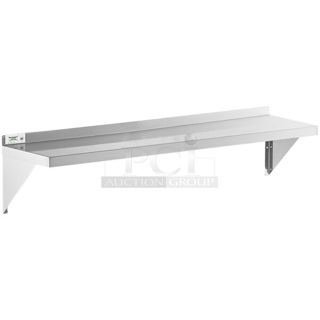 BRAND NEW SCRATCH AND DENT! Regency 600WS1260 18 Gauge Stainless Steel 12" x 60" Solid Wall Shelf. May Be Missing Pieces.