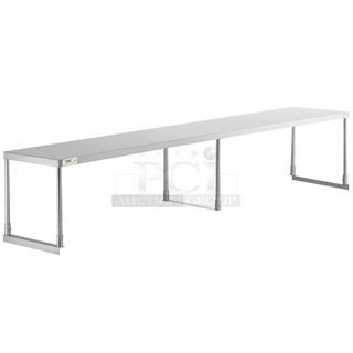 BRAND NEW SCRATCH AND DENT! Regency 600SOS1896 Stainless Steel Single Deck Overshelf - 18" x 96" x 19 1/4". See Pictures for Damage