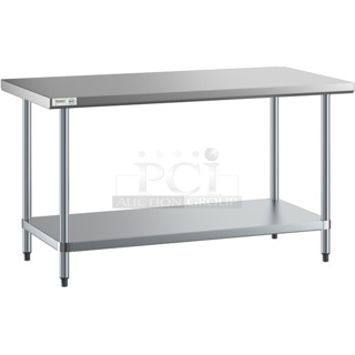 BRAND NEW SCRATCH AND DENT! Steelton 600T3060G 30" x 60" 18-Gauge 304 Stainless Steel Commercial Work Table with Galvanized Legs and Undershelf. May Be Missing Pieces.
