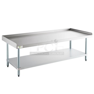 BRAND NEW SCRATCH AND DENT! Steelton 600ES3072G 30" x 72" 16-Gauge Stainless Steel Equipment Stand with Galvanized Undershelf. May Be Missing Pieces.
