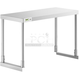 BRAND NEW SCRATCH AND DENT! Regency 600SOS1236 Stainless Steel Single Deck Overshelf - 12" x 36" x 19 1/4". May Be Missing Pieces.
