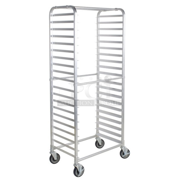 BRAND NEW SCRATCH AND DENT! Regency 109APR1826L 20 Pan Side Load Bun / Sheet Pan Rack - Unassembled. May Be Missing Pieces. - Image 1 of 3
