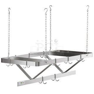 BRAND NEW SCRATCH AND DENT! Regency 600CMPR48S Stainless Steel Ceiling Mount Pot Rack. No Chains or Hooks