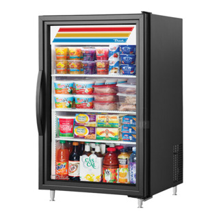 BRAND NEW SCRATCH AND DENT! 2024 True GDM-49F-HC Metal Commercial Single Door Mini Cooler Merchandiser w/ Poly Coated Racks. 115 Volts, 1 Phase. Tested and Working!