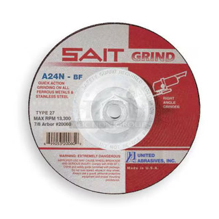 3 Boxes of 30 BRAND NEW! United Abrasives SAIT 20085 Depressed Center Grinding Wheel, 27, 7" Dia, 1/4" Thick, 5/8"-11 Arbor Hole Size, Aluminum Oxide. 3 Times Your Bid!