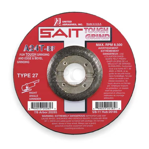 3 Box of 25 BRAND NEW! United Abrasives SAIT 20064 Depressed Center Grinding Wheel, 27, 4-1/2" Dia, 1/4" Thick, 7/8" Arbor Hole Size, Aluminum Oxide. 3 Times Your Bid! - Image 1 of 4